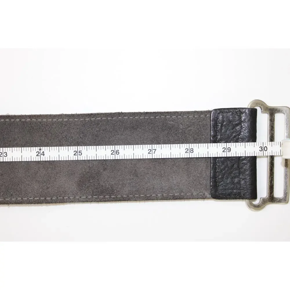 Vintage 80s Streets Ahead Size M Women's Belt Black Leather & Stretch Sequin